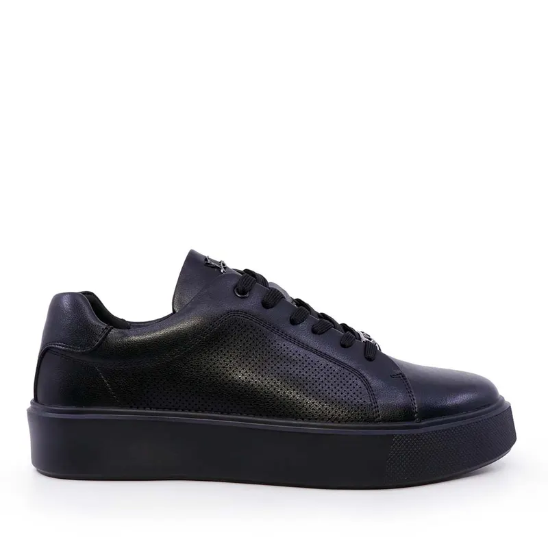 Sneakers ușori bărbați Luca di Gioia negri din piele 3911BP781N