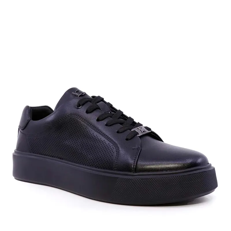 Sneakers ușori bărbați Luca di Gioia negri din piele 3911BP781N — imaginea 2