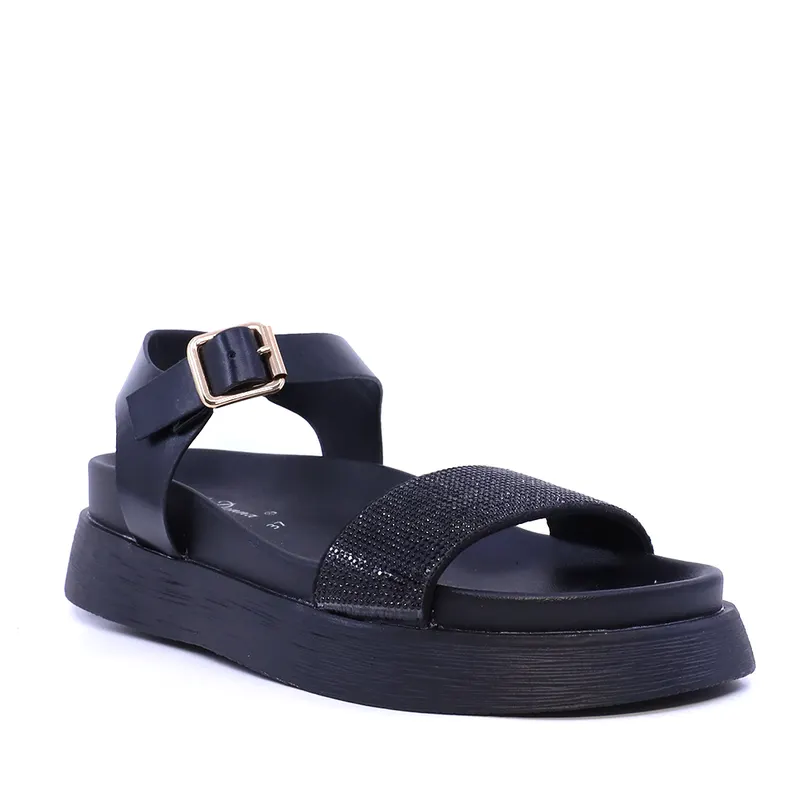 Sandale cu ștrasuri femei Solo Donna negre 2741DS7574N — imaginea 2