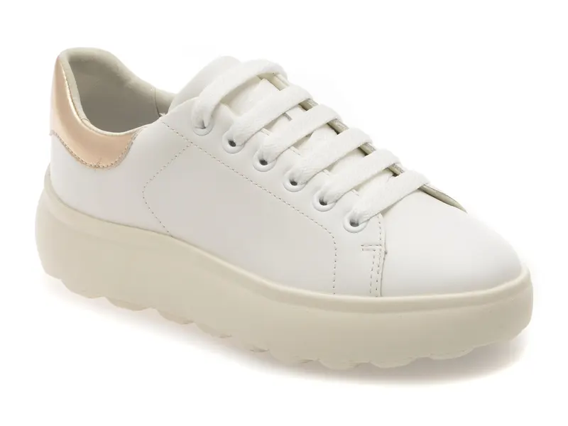 Pantofi sport GEOX albi, D45TCD, din piele naturala
