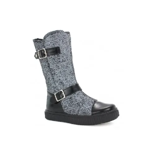 Cizme îmblănite pentru fete BARTEK W-64413W/87K, negru-gri
