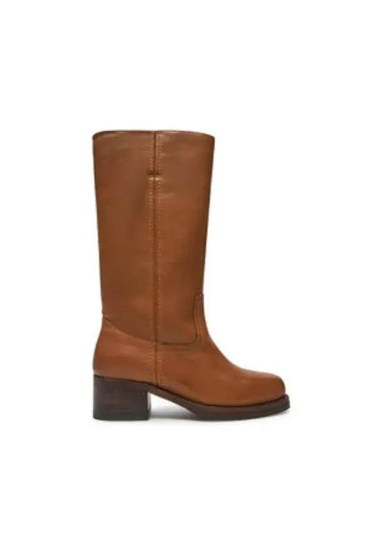 Ghete de dama - 304881718 - piele naturala - maro -