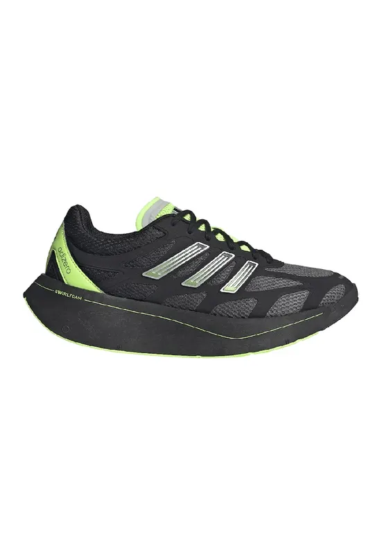 Pantofi sport din piele ecologica cu insertii din plasa Adizero Aruku - Negru/Verde lime