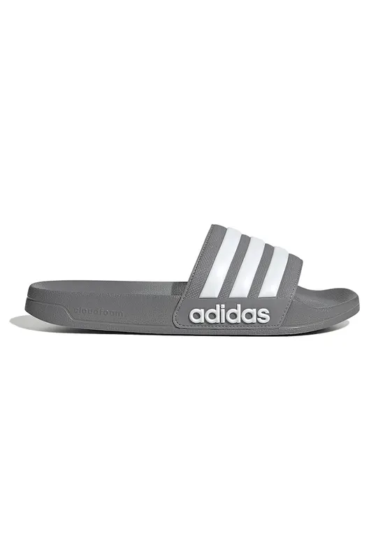 Papuci cu logo Adilette - Gri/Alb murdar