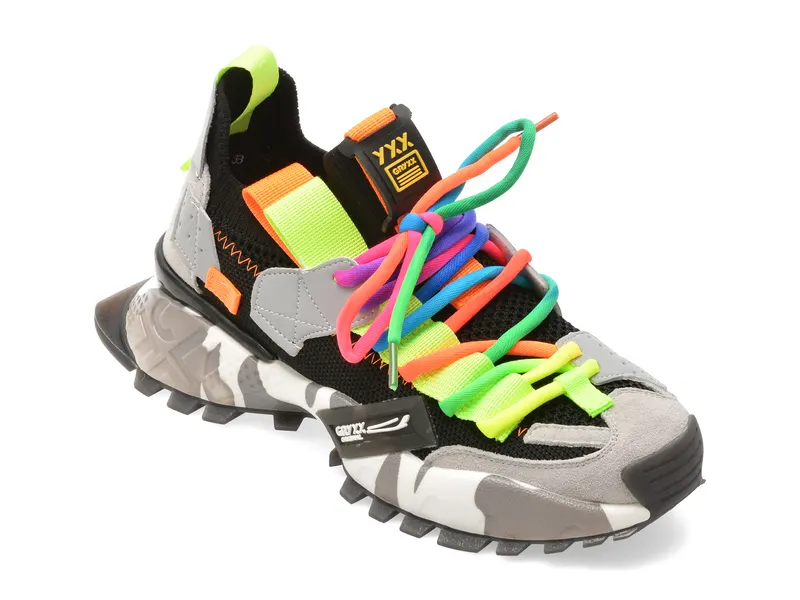 Pantofi sport negri, 18159, din material textil