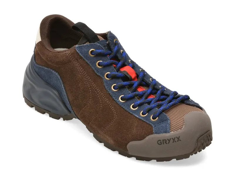 Pantofi sport maro, 26A01, din piele intoarsa