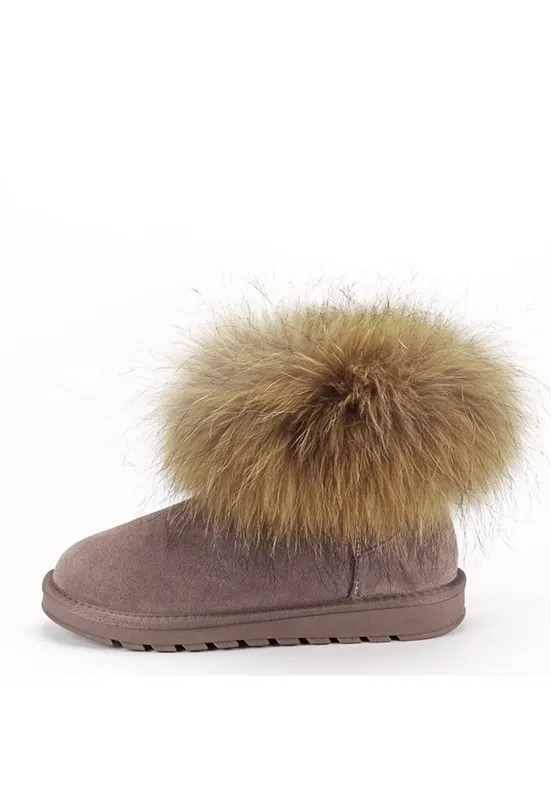 Ghete din piele naturala kaki cu blanita Carina 19 15878 - Kaki