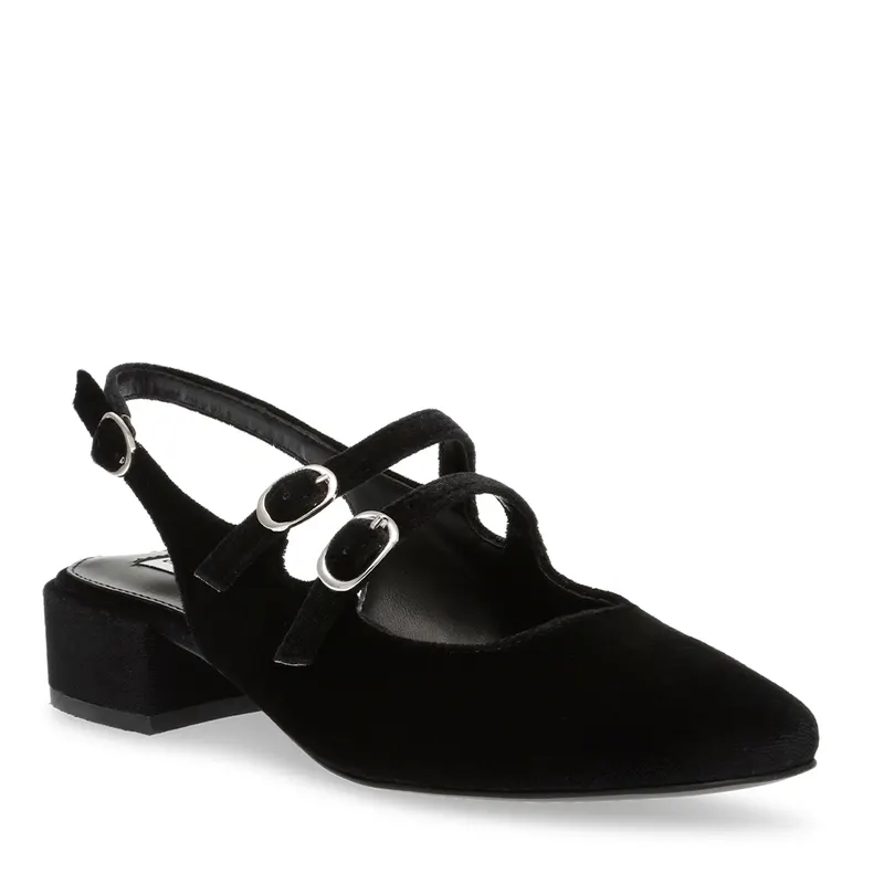Pantofi decupați femei Steve Madden Cityview negri din catifea 1468DDCITYVIEWVN — imaginea 2