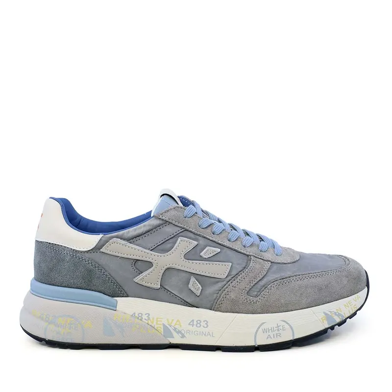 Sneakers bărbați Premiata Mick gri din piele întoarsă și textil 1691BP7247GR