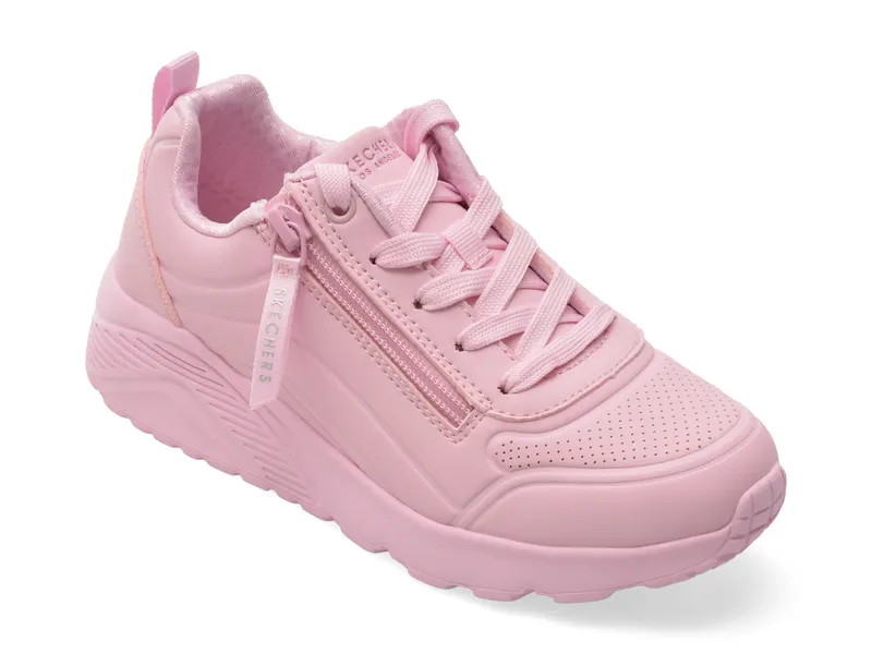 Pantofi sport SKECHERS roz, UNO LITE, din piele ecologica