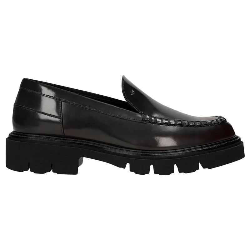 Pantofi slip-on negru-bordo dame