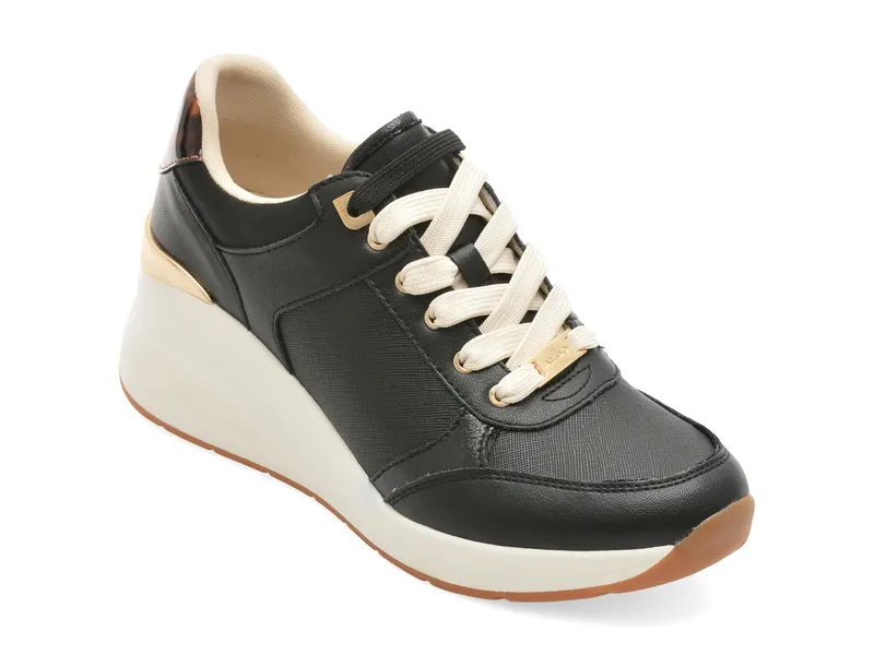 Pantofi sport negri, ICONISTEP 004, din piele ecologica