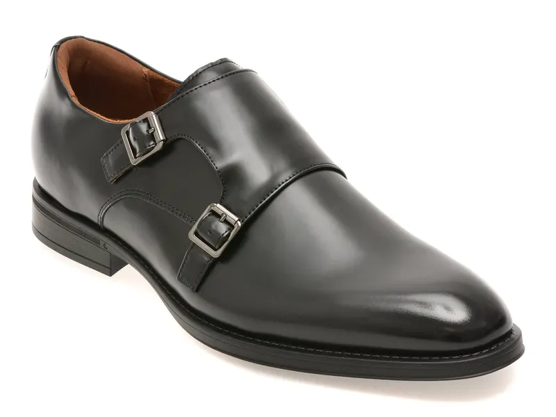 Pantofi eleganti negri, GOMEZ 001, din piele naturala