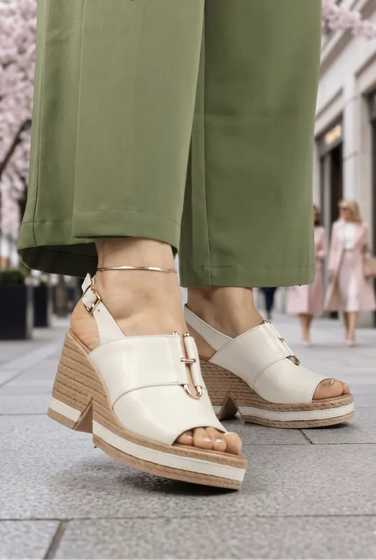 Sandale din Piele Bej cu Talpa Ortopedica - ZIFRE BEIGE