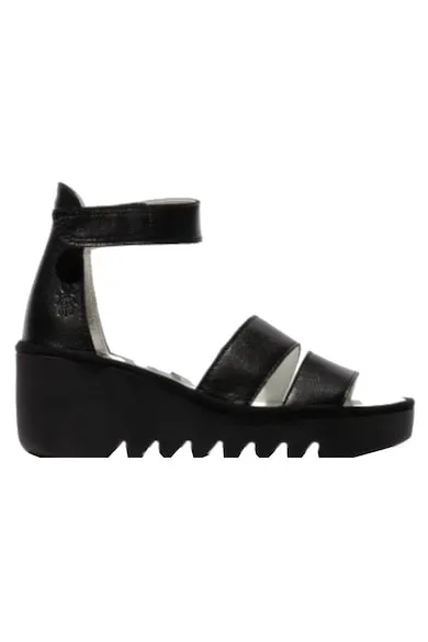 Sandale dama BONO 290 - negru - piele naturala - fixare Velcro