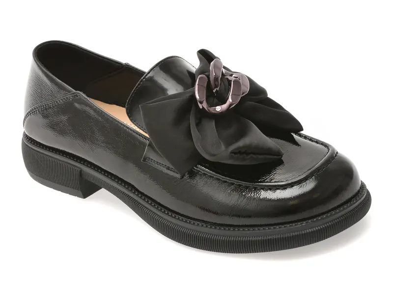 Mocasini negri, 36311, din piele naturala lacuita