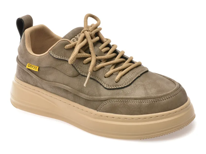Pantofi sport gri, 9268, din piele naturala