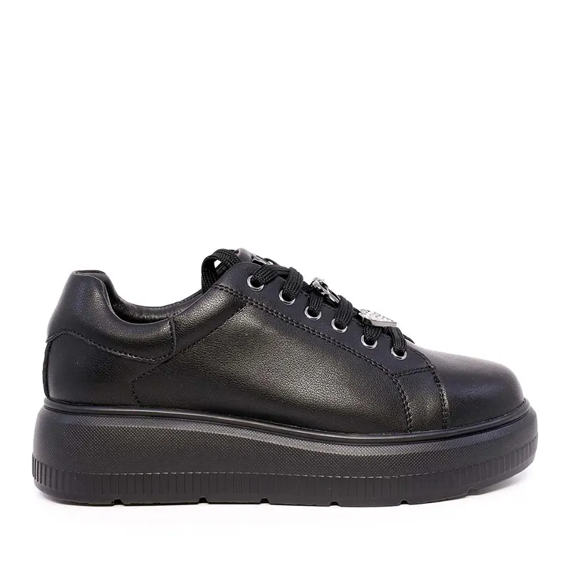 Sneakers femei Luca di Gioia negri din piele cu accesorii deco 1291dp1300n