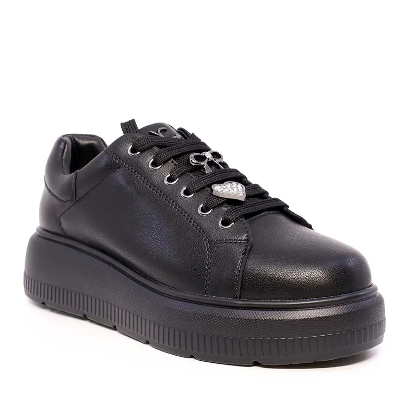 Sneakers femei Luca di Gioia negri din piele cu accesorii deco 1291dp1300n — imaginea 2