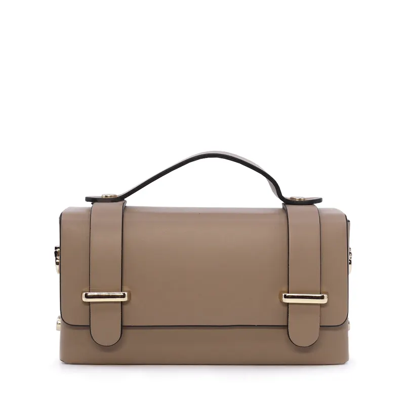 Poșetă mini crossbody femei Luca di Gioia taupe din piele 144POSP3578TA