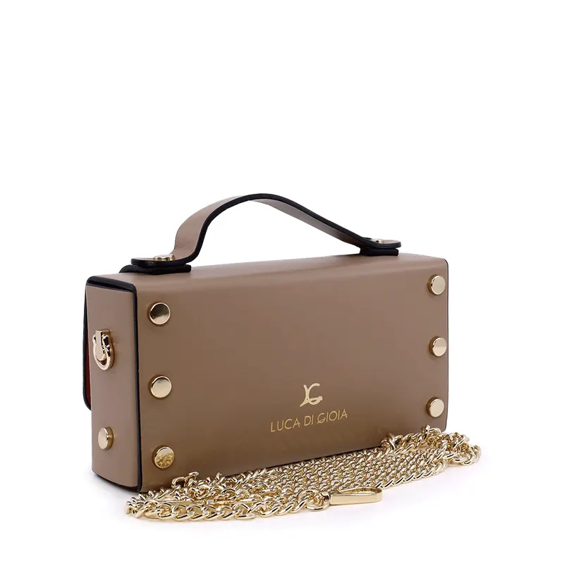 Poșetă mini crossbody femei Luca di Gioia taupe din piele 144POSP3578TA — imaginea 2