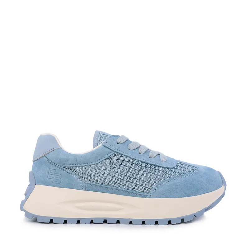Sneakers femei Enzo Bertini albastri din piele întoarsă și textil 2131DPF0740VAZ