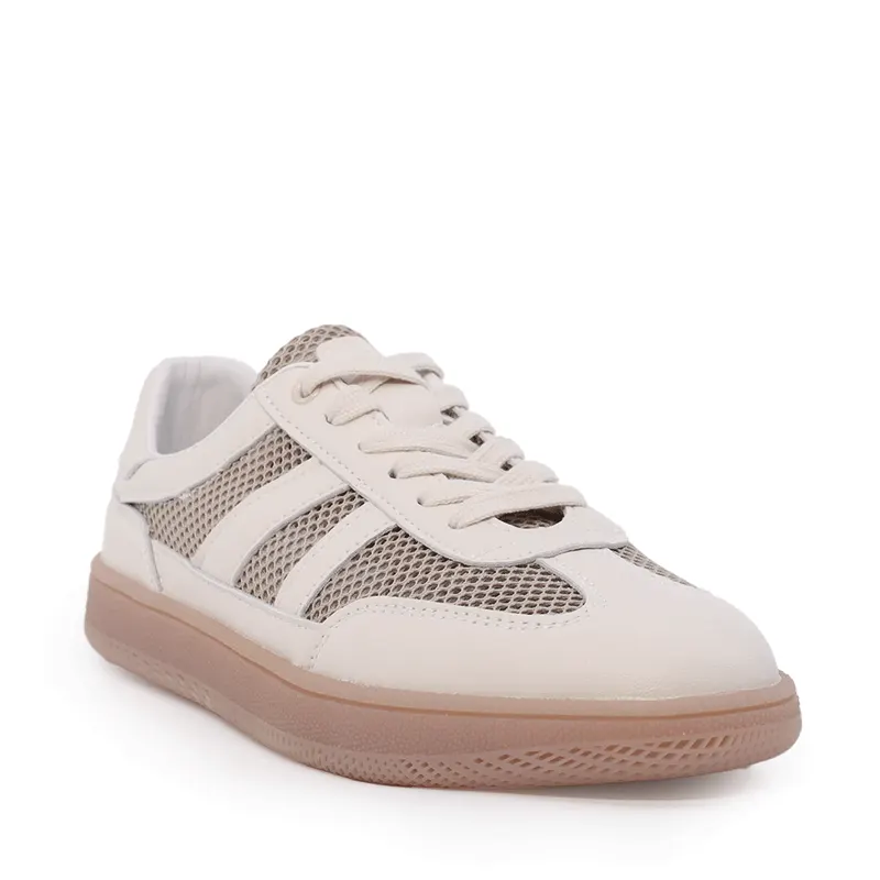 Sneakers ușori femei bej din piele și textil 1991DPF0390BE — imaginea 2