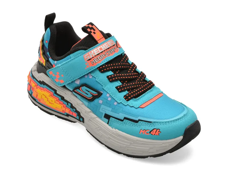 Pantofi sport SKECHERS albastri, MEGA-CRAFT 4K, din material textil