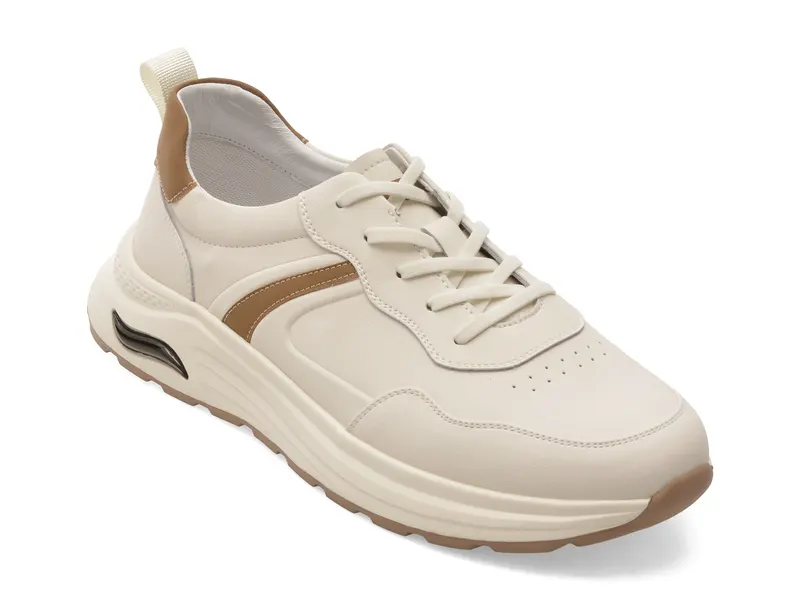Pantofi sport albi, V260001, din piele naturala