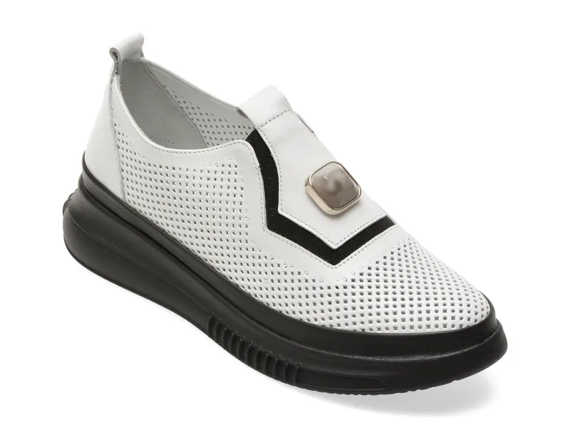 Pantofi IMAGE albi, 3831606, din piele naturala