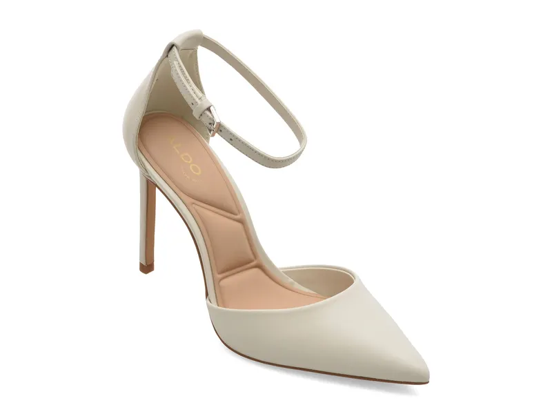 Pantofi eleganti albi, DERPERLA 121, din piele naturala