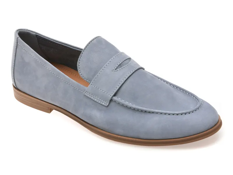 Mocasini eleganti albastri, JOURNEY 456, din nabuc