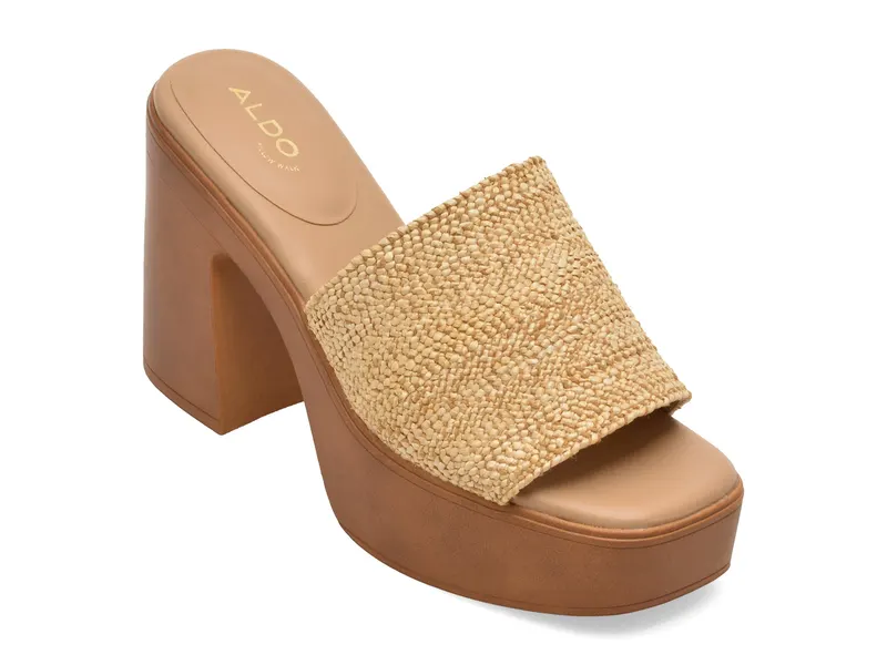 Papuci bej, MAYSEE 106, din material textil