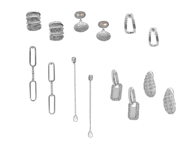 Cercei argintii, PARTY ESSENTIALS 973, din metal