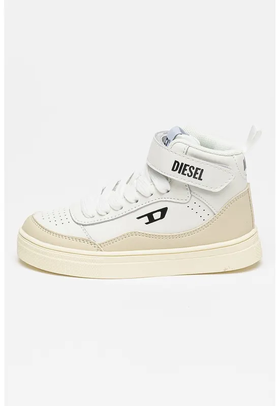 Pantofi sport mid-cut din piele Tracker-D - Alb/Grej