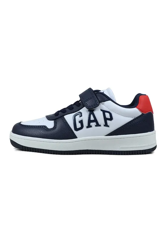 Pantofi sport de piele ecologica cu velcro - Rosu/Bleumarin