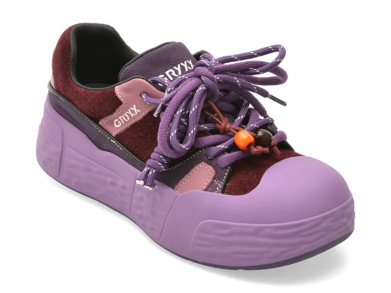 Pantofi sport visinii, 90525, din piele naturala