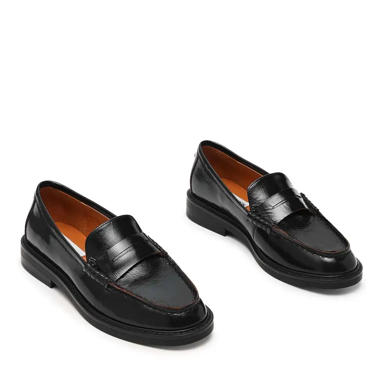 Pantofi tip loafer femei Steve Madden Adison negri din piele lăcuită 1460DPADISONN — imaginea 2