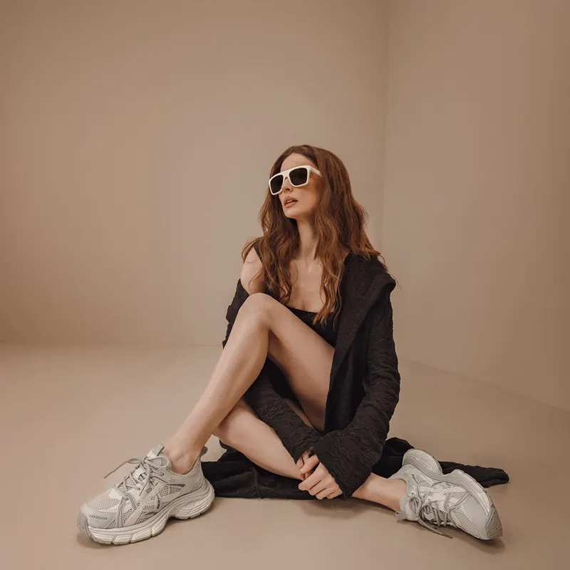 Sneakers femei Luca di Gioia argintii din piele și textil 3841DP096AG — imaginea 2