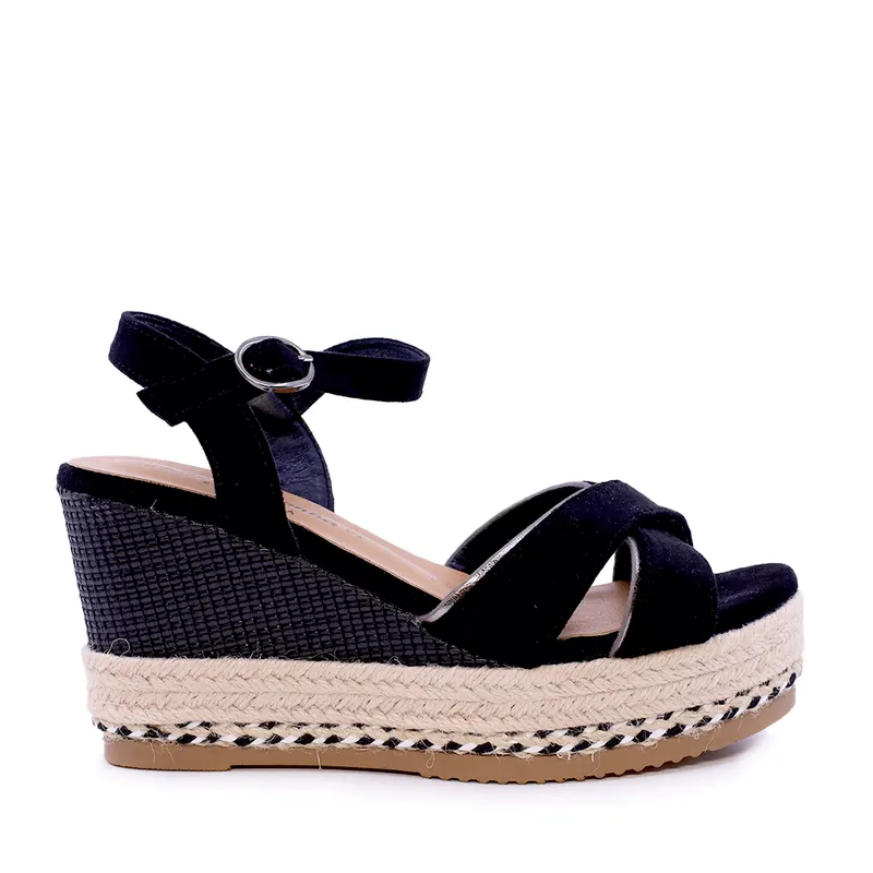 Sandale cu platformă femei Solo Donna negre 2549DS6415VN