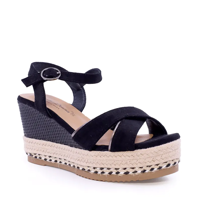 Sandale cu platformă femei Solo Donna negre 2549DS6415VN — imaginea 2