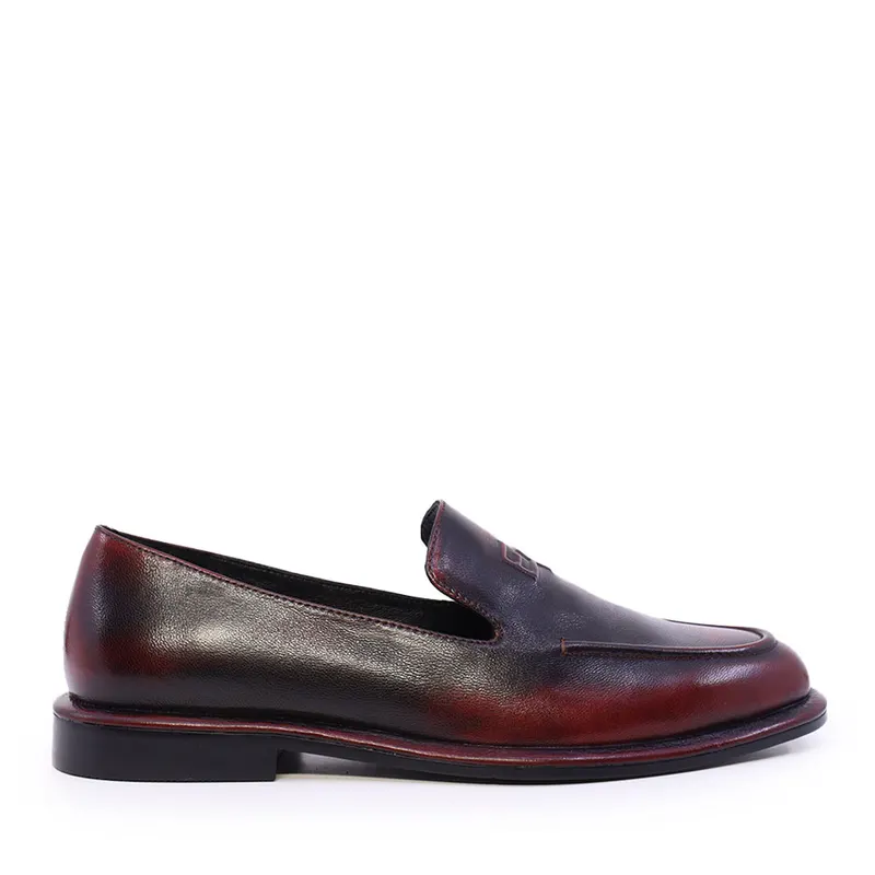 Pantofi tip loafer femei Enzo Bertini bordo din piele 2271DP2510BO
