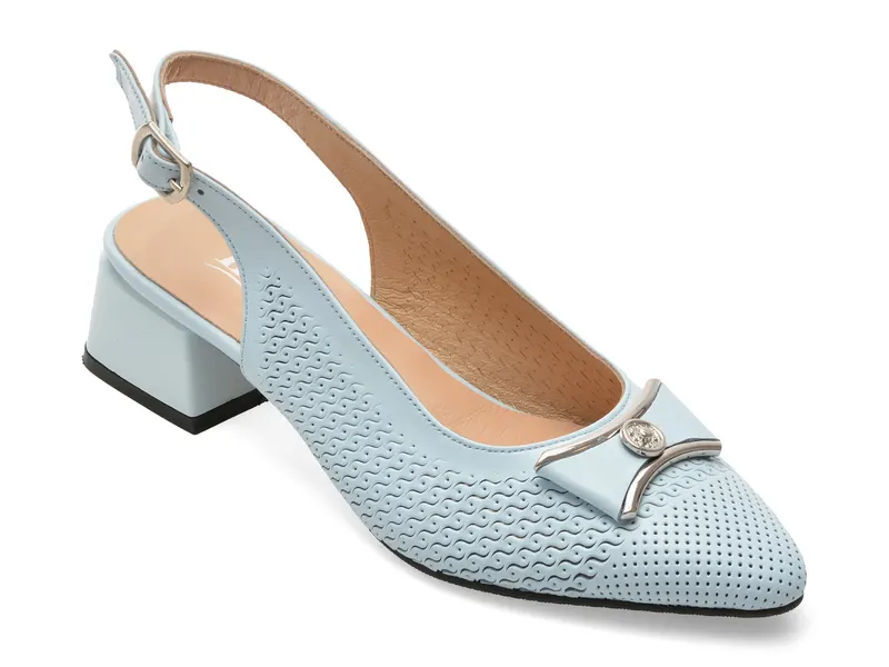 Pantofi eleganti IMAGE albastri, 6192431, din piele naturala