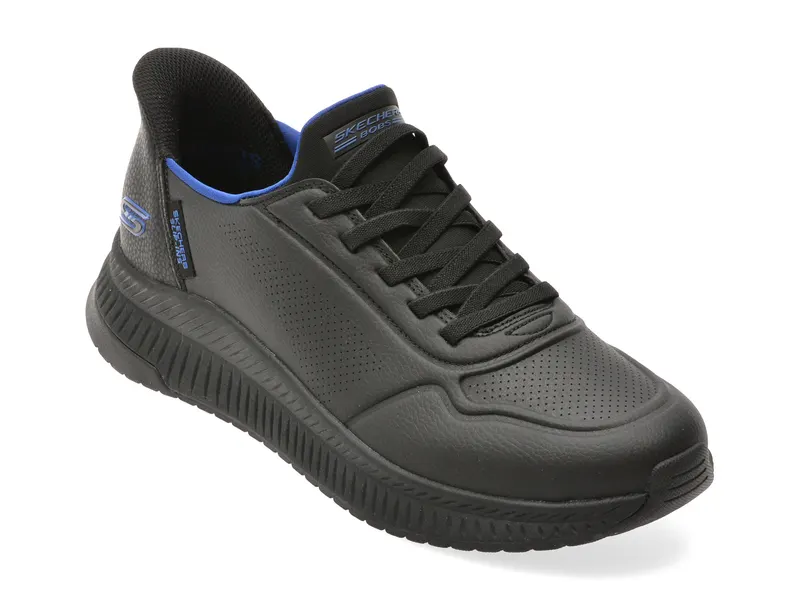 Pantofi sport SKECHERS negri, BOBS SQUAD 4, din piele ecologica