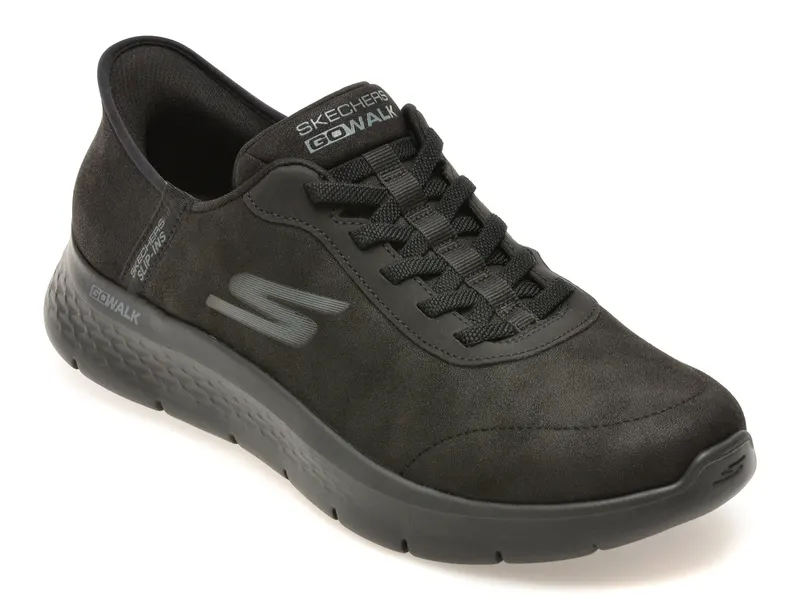 Pantofi sport SKECHERS negri, GO WALK FLEX, din material textil