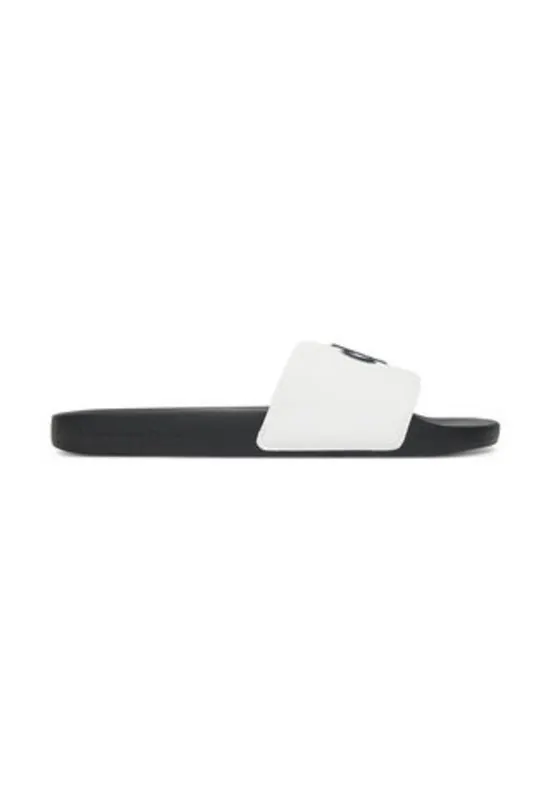 Papuci barbatesti - negru alb - plastic