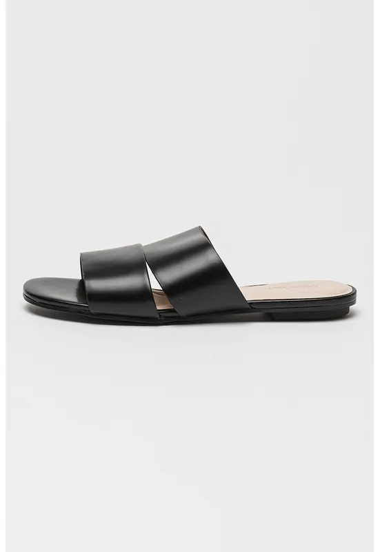 Papuci din piele - Negru