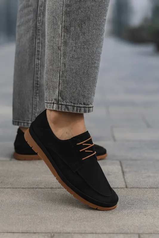 Pantof Casual de Barbati din Piele Negri - OZY
