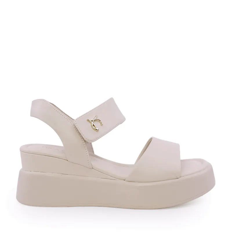 Sandale cu platformă femei Luca di Gioia bej din piele 1299DS1441BE