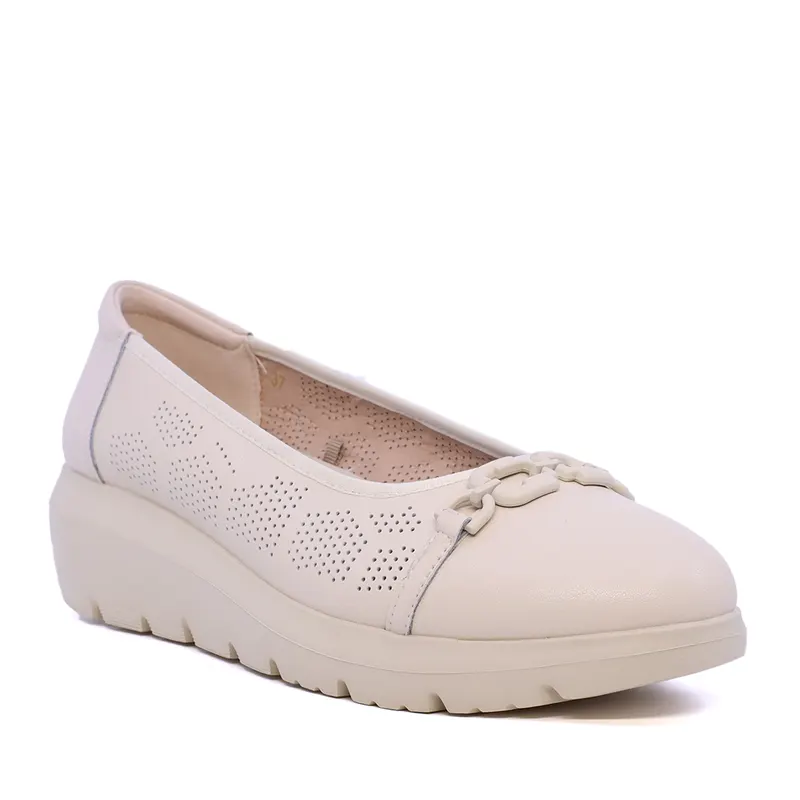 Balerini femei bej din piele 3749DPF001BE — imaginea 2